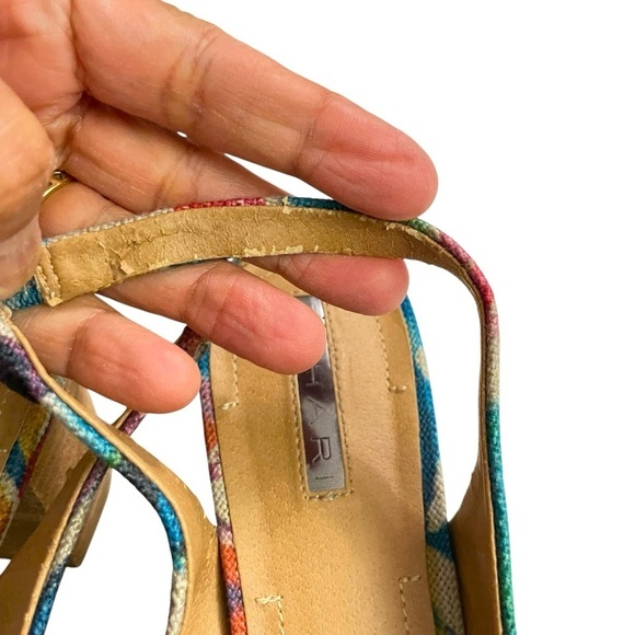 TAHARI SHOES SLINGBACK FLORAL COLORFUL POINTED TOE WOODEN HEEL SIZE 8.5 - Picture 8 of 13